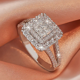 Anello Argento Brillante con Cubi 